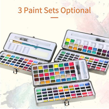 Akvarelmalingssæt 50 Farver Professionelle Kunstforsyninger Med Flad Pensel Akvarelpen Til Kunstnere Begyndere Studerende Voksne Tegning Maleri P