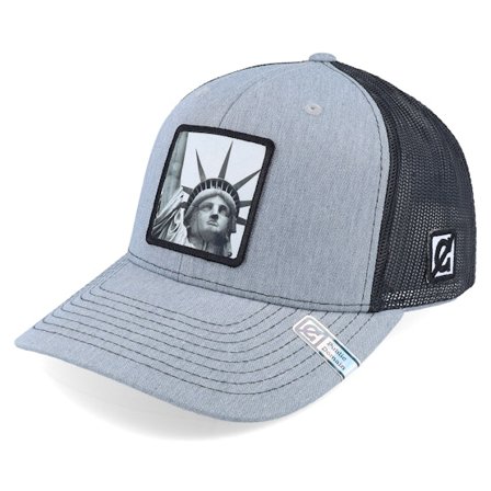 Public Domain - Grey - trucker - Cap - Statue Of Liberty Heather Grey/Black Trucker - Hatstore