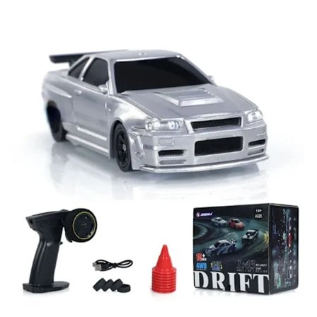 2.4G RC Drift Car 1/43 4WD kaukosäädin auto, nopea neliveto radio-ohjattu mini kilpa-auto malli poika lelu lahja