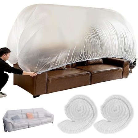 5/10/20-pak Engangsbeskyttelse til møbler med elastik – Ekstra stor sofa, lænestol, klar flyttepose til seng, spisebord, TV-bord - 240x310cm