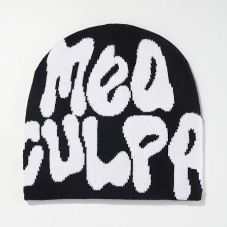 Dame Grafisk Beanie Skull Hat MEA Culpa Y2K Strikket Beanie Varmt Vinterhat