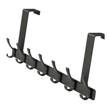 Gratis dörrhängare med 7 krokar för badrum, sovrum, svart, förvaring
