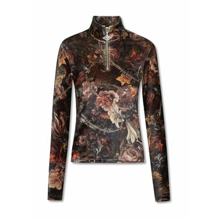 Han Kjøbenhavn Halv lynlås skarp melankoliblomst Brun, Dame Sweatshirts