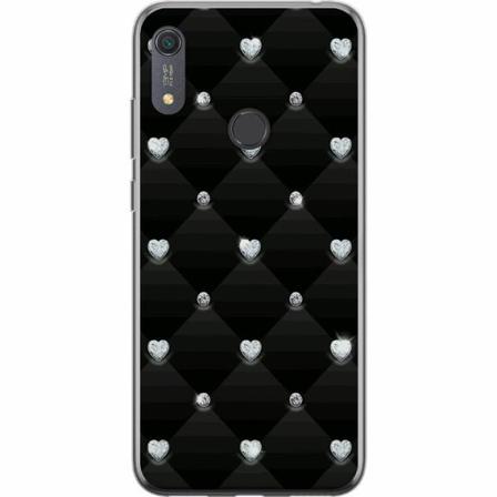 Huawei Y6s (2019) Genomskinligt Skal Bling Heart