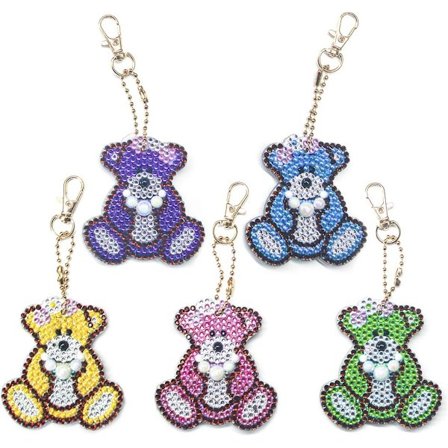 5 st DIY 5D Björndiamondmålning Nyckelringsset Full Borr Sp DXGHC