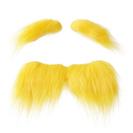 Gult Skæg og Øjenbryn, Skæg Kostume Rekvisit til Fester og Dansearrangementer, Sjovt Kreativt Skæg - 2