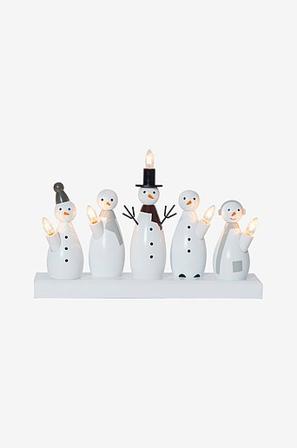 Jotex - Sähkökynttelikkö Snowman 21 cm Valkoinen - Osta Sähkökyntteliköt Jotex