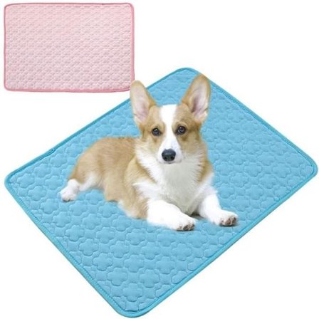 Kølemåtte til hunde og katte, køleplade til kæledyr (blå, pink), 2 stk., 50x40 cm