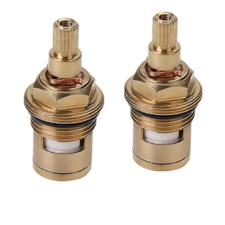 Messing Høj Flow Vandhane Keramisk Spole Messing Dobbelt Tand Badeværelse Køkken Blandingsventil Vandhane Tilbehør (guld) (2 stk)