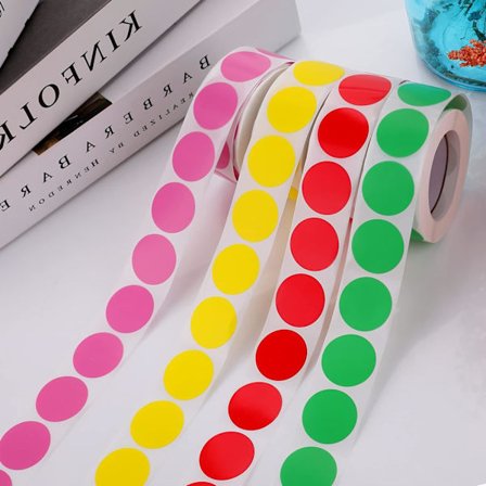 2000 kpl värillisiä pistetarroja 25 mm pyöreät tarrat pyöreät