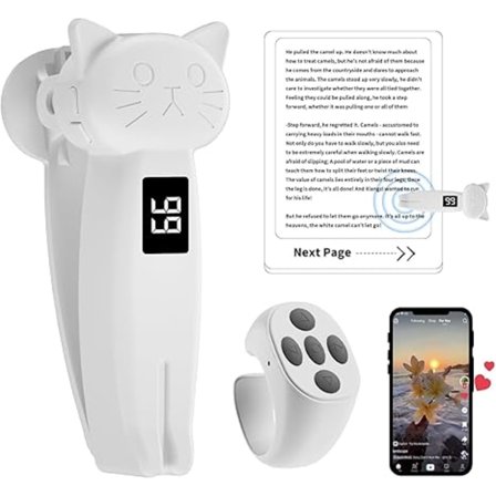 Sidevender Fjernbetjening til Kindle Paperwhite Oasis E-Reader til iPad, Android Hvid