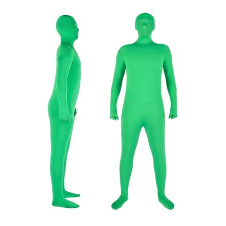 Full Body Photography Chromakey Grønn Drak Unisex Voksen Grønn Bodysuit Stretch Kostyme for Foto Vid