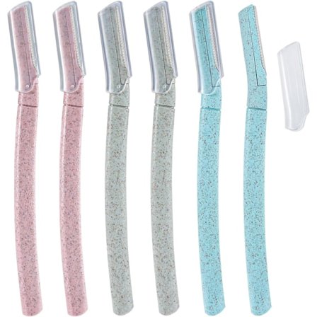 6 stk. blade til ansigtet, ansigtsskrabere til kvinder, ansigtshårfjerner, dermaplaningsskraber til øjenbryn og ferskenfnuller, fjerner død hud