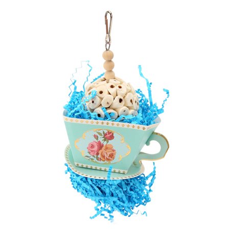 Papegøje Foderlege Shredder Legetøj Fuglebur Hængende Mad Legetøj til Undulater Conures Budgies Blå