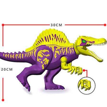 28cm Moc Big Jurassic Dinosaur World Spinosaurus Ankylosaurus Carnotaurus Dino Building Block Model Diy Bricks Educational Toys