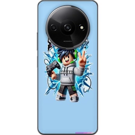 Kompatibelt Mobilskal till Xiaomi Xiaomi Redmi A3 Färgstark Roblox-karaktär med handkontroll och energifylld splash art design, perfekt för barnrum