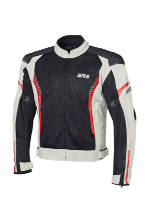 GMS Samu Mesh Motorcycle Jacket Beige/Black/Red 4XL