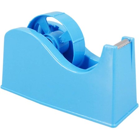 Bordteipdispenser med limrulleholder (passer 1" & 3" kjerne) med vektet sklisikker base, blå