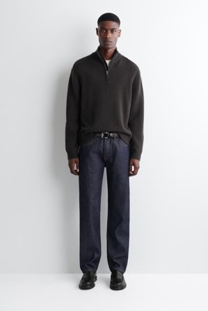 COS Men's Maglione In Cashmere Con Mezza Cerniera in Marrone