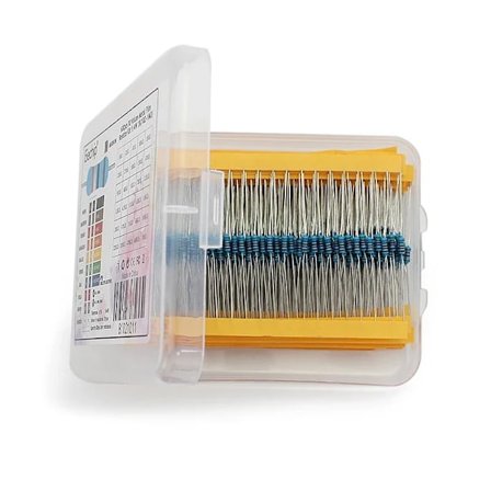 300 stykker 30Verdier 1/4W Metal Film Resistor Set with Box 10Ohm ~1M Resistance 1% Set of Motstands