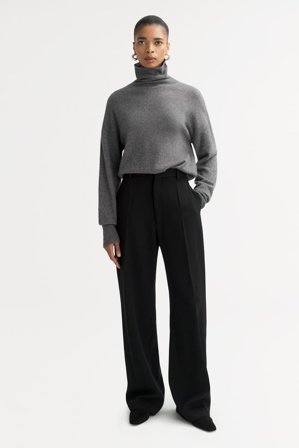 Soft Goat - Regular fit turtleneck - Kashmirtröja dam - M - Grey