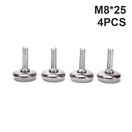 4kpl M6 M8 15/20/25mm säädettävät teräshuonekalujen jalat liukumattomat