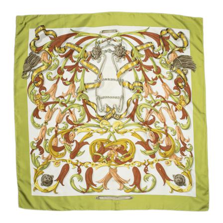 Hermès Vintage, Pre-owned Scarf Groen, Dames, Maat:ONE Size