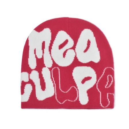 2023 Uudet Knitting Pipot Hattu Miesten Naiset Kappale Laadukas Cap Mea Culpa Y2k Lämmin muoti Hundred Take Cold Cap Naisten Hatut Rose Red White 2