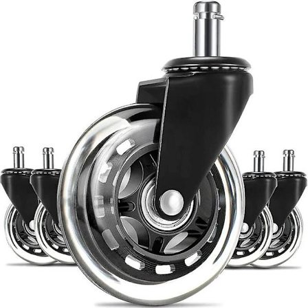 Kontorstols hjul 5 stk, 10x22mm drejelige hjul til IKEA stole, 360° lydløs rulning, holdbare, ridsebeskyttelse