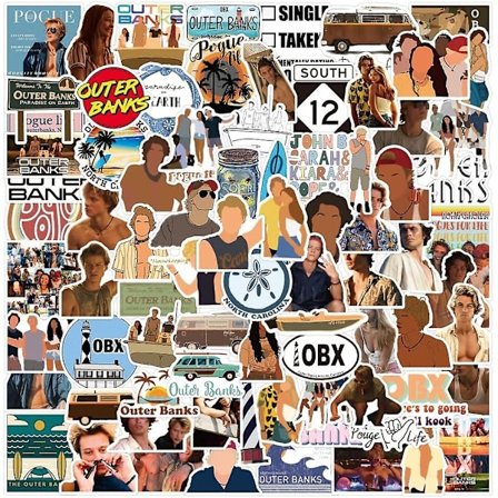 100 st Outer Banks Graffiti Stickers, Vattentäta för Dekaler, Bagage Laptop Scooter Vattenflaska Stickers