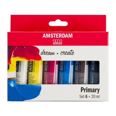 Amsterdam Peinture acrylique Primary lot de 6 x 20 ml