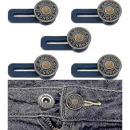 5 sæt knapforlængere til bukser, taljeforlængere til mænd eller kvinder, bukseforlængere