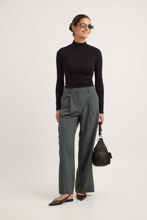 NA-KD Front Pocket Detail Mid Waist Suit Pants - Business tøj - Grå - EU 34