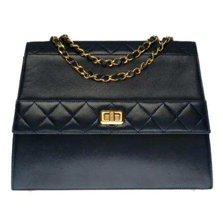 Chanel Vintage Pre-owned Læder chanel-tasker Blå, Dame Vintage Tasker, Størrelse: ONE Size