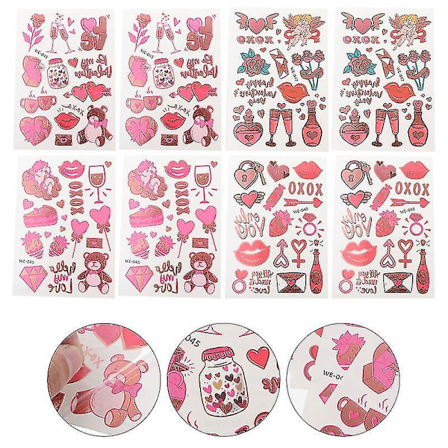 8 Sheets Wedding Couples Temporary Tattoos Adults Temporary Tattoos Stickers