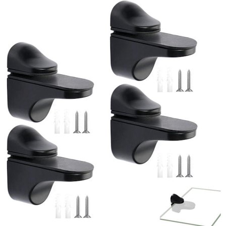 4-pack Glasclips Glashyllfästen Justerbara Fiskmun-glasclips Väggmonteringsfästen Zinklegering Möbel 3-20mm 56*24*50mm