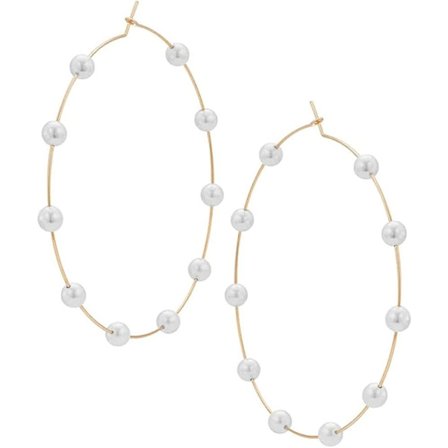 Stora Örhängen Super Stora Cirkel Pärlor Tunna Hängande Guld Silver Eleganta Bröllop Kvinnor Accessoarer Smycken Gåva till Hennes guld 60mm