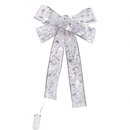 LED-band Julgrantopp Toppbelysning Lys Upp Båge Jul Hemhängande Dekoration 2st Silver