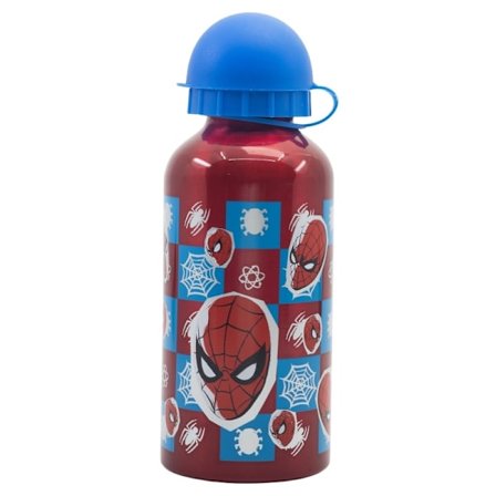 Aluminiumflaska 400 ml med Spiderman-rutigt mönster