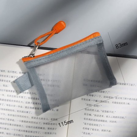 6-PACK Nylon Mesh Kort Förvaringspåsar Små dragkedjeförsedda påsar GRÅ