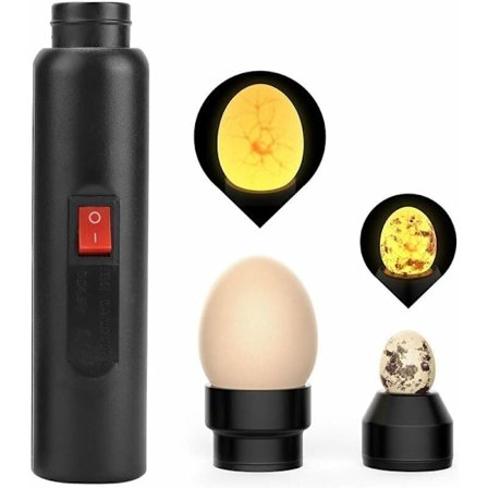 Egg Candler Egg Candler Egg Tester, LED-lys for sjekking av eggeklekking Bærbar andeeggin Kubator Lommelykt Batteri for Fjærfe,,DEBUNS