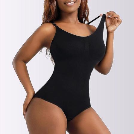 Seamless Dam Fajas Body Slimming Waist Trainer Butt Lifter Push Up Corset Slim Shapewear Catsuit Body Shaper Underkläder,svart S