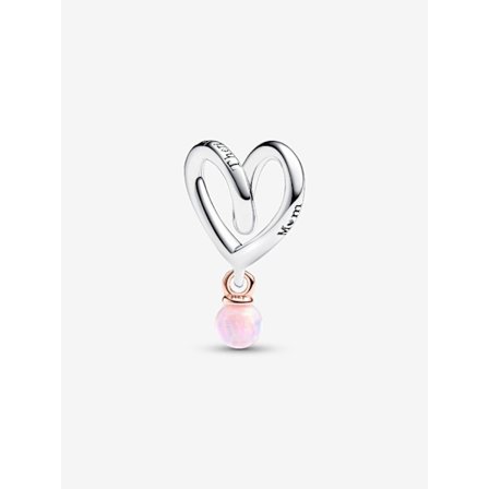 Pandora - Tvåfärgad Lindat Hjärta Berlock - Sterlingsilver, 14k roséguldplätering