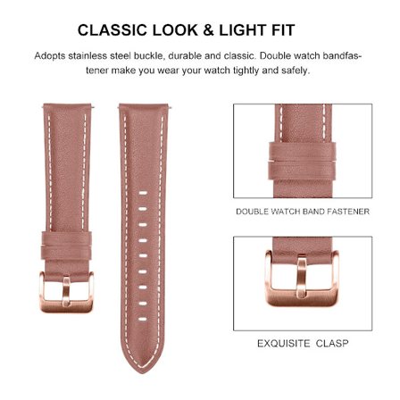 20mm 22mm klocka för Samsung Galaxy Watch Active 2 40mm 44mm ersättningsarmband Elegant armband 6 Rosa