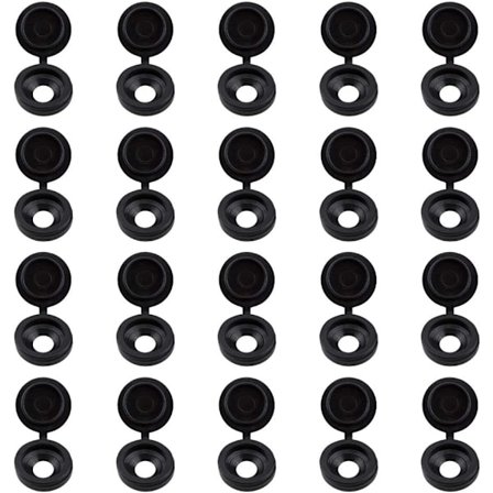 100-pack Bruna Plastskruvlock med Gummiflip-Hängslen för