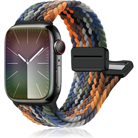 Magnetisk Flätad Stretchögla - Kompatibel med Apple Watch Armband 40mm 41mm 44mm 45mm iWatch Armband Ultra/2 49mm 38mm 42mm