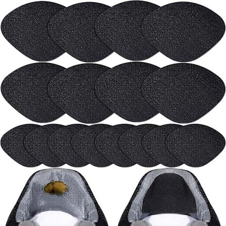 Reparere skohæl, 8 par selvklebende innvendige sko-lapper for hull, sko-hull reparasjonssett for joggesko, skinnsko, høye hæler (svart)