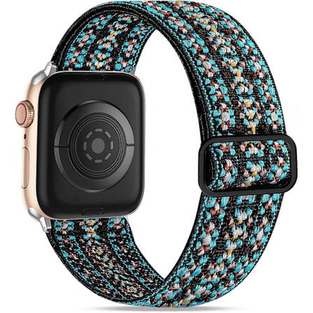 Klockarmband Kompatibelt Apple Watch 44mm 42mm 45mm Dam/Herr, Elastiskt Justerbart Nylon Mode Ersättningsarmband för Apple Watch SE/iWatch Series 7 6 