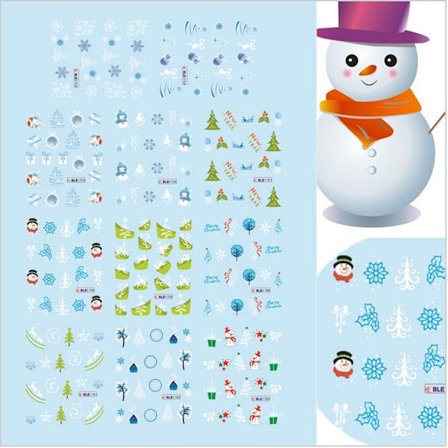 11 arkkia Joulukoristeet lumihiutaleet kynsikoristeet