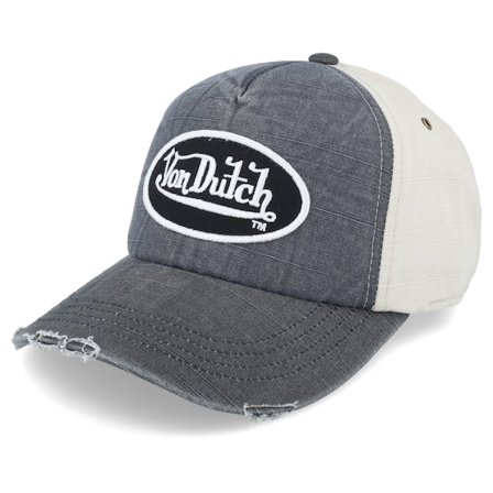 Von Dutch - Jack Oval Patch Navy/Black/Beige Adjustable Adjustable Blue Cap - @ Hatstore